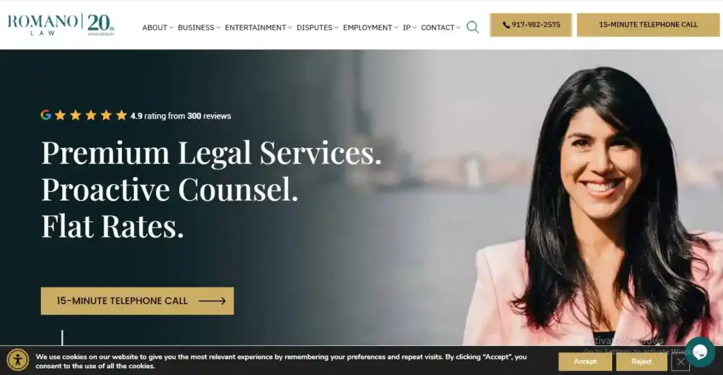 Law firm website banner