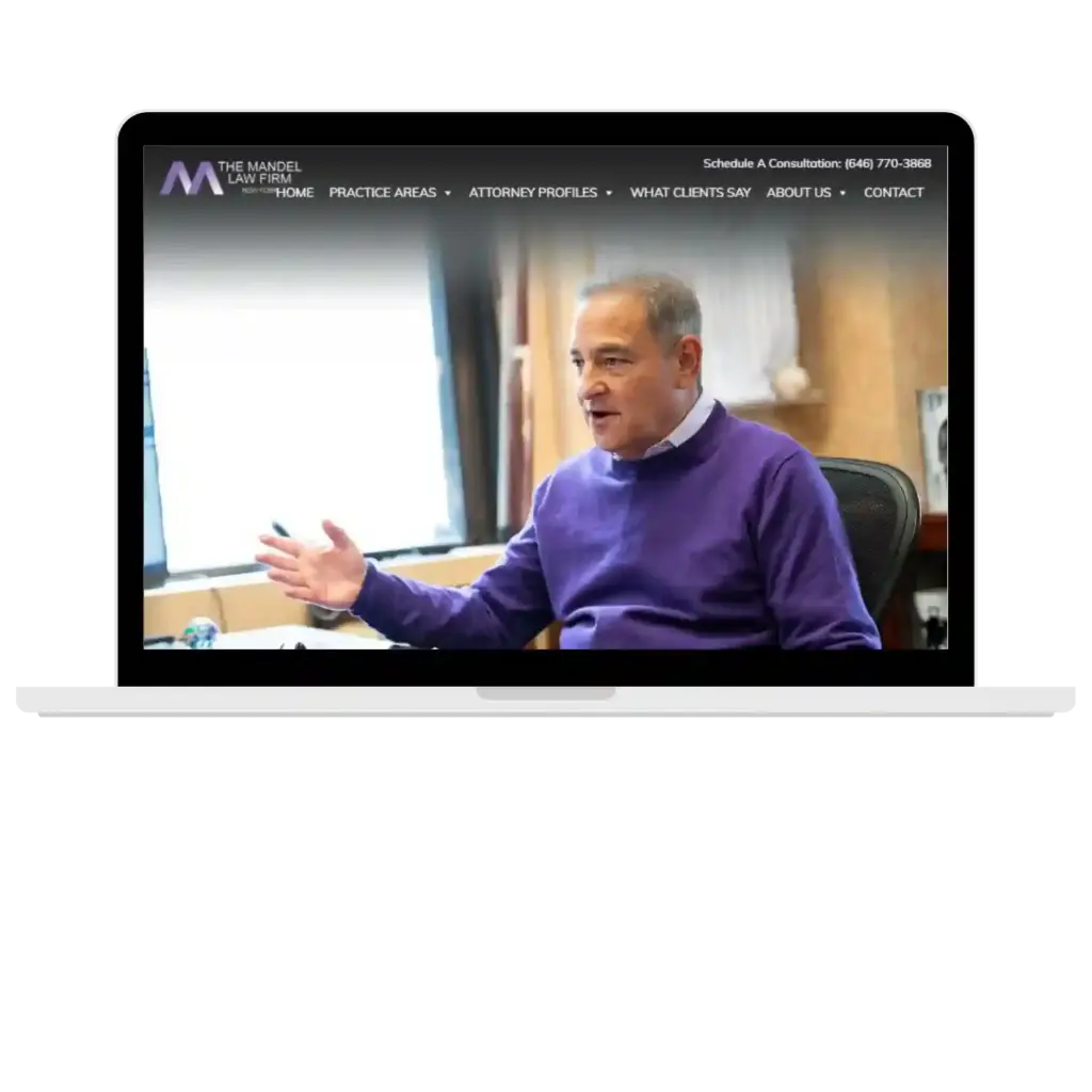 Law firm website desktop view