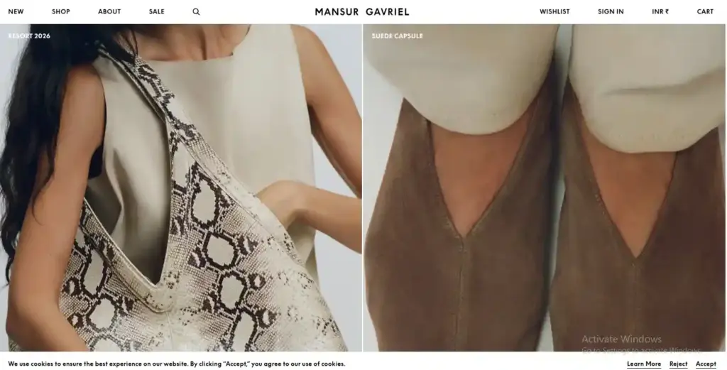 Luxury fashion brand product showcase