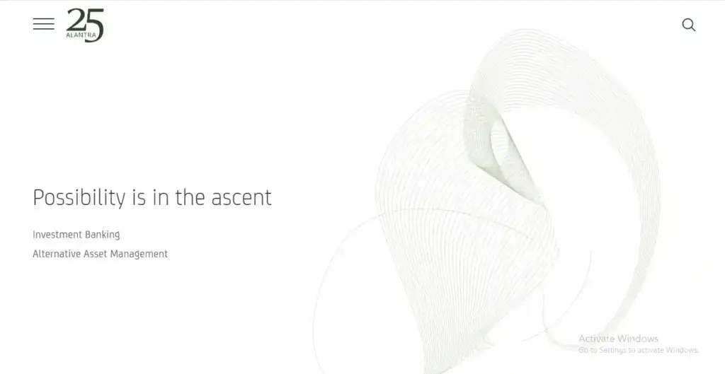 Investment banking website banner