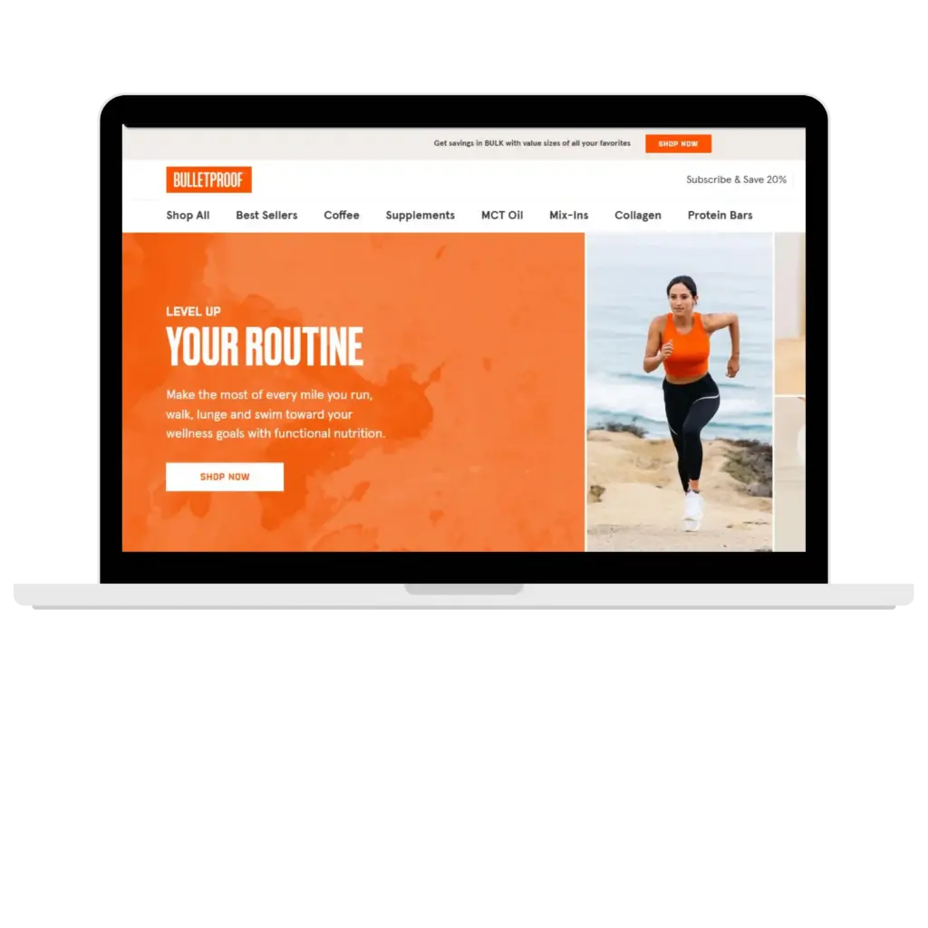Bulletproof fitness nutrition homepage