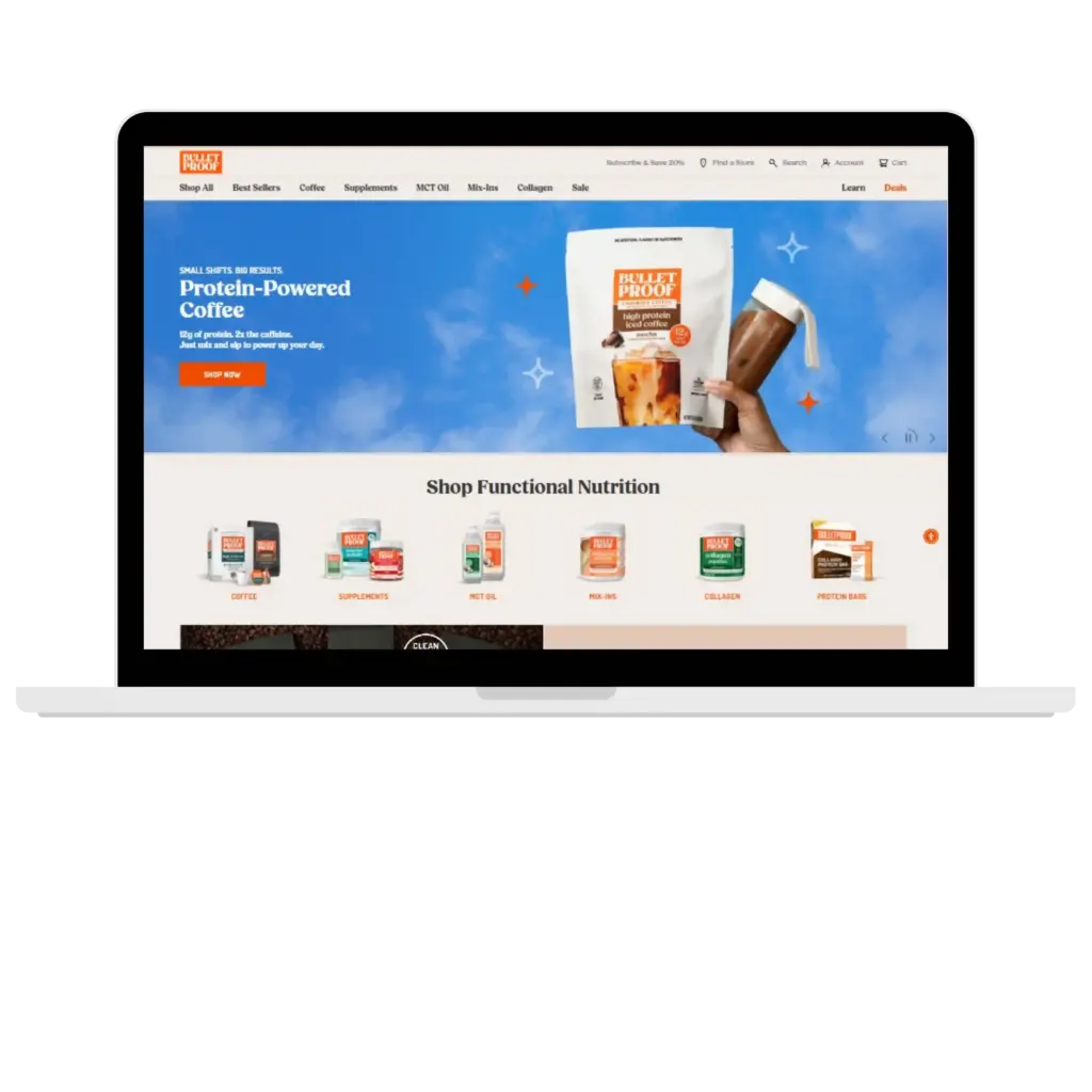 Bulletproof coffee website homepage