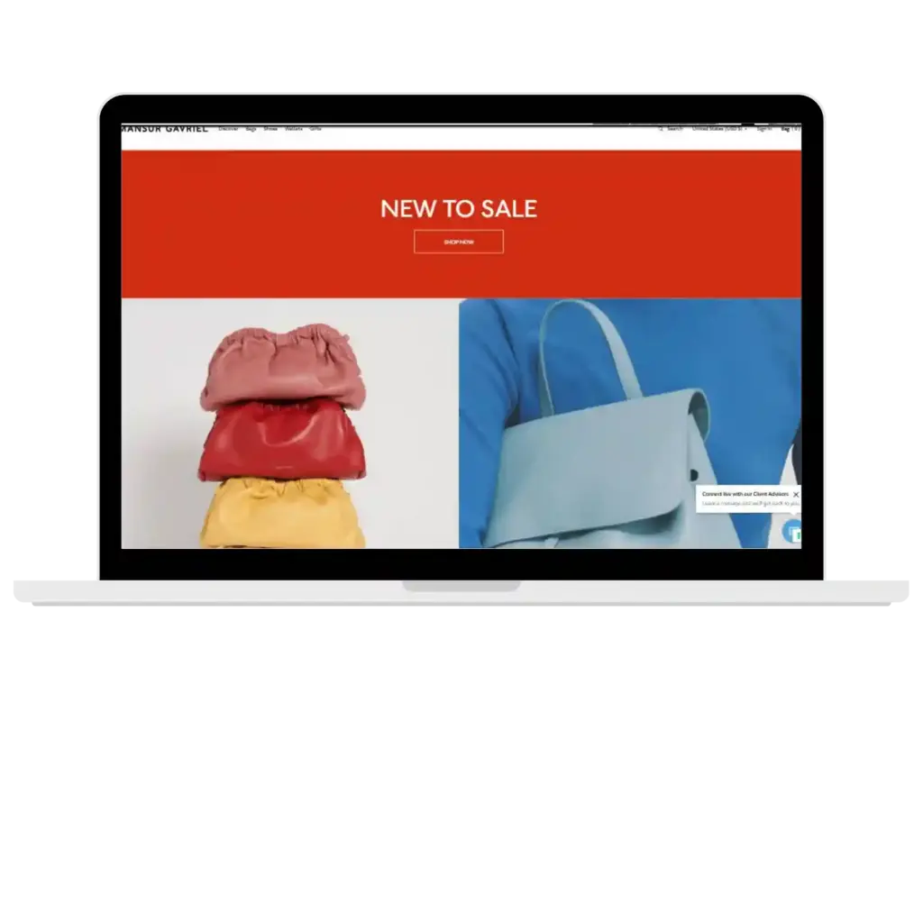 Mansur Gavriel sale page on laptop
