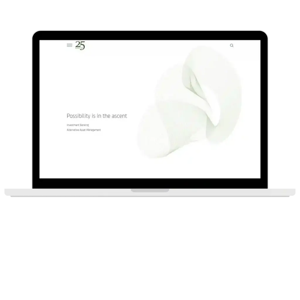 Laptop showing financial services website