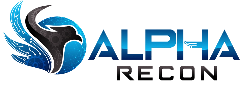 “Alpha Recon logo with stylized eagle”