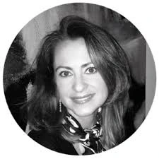 Black-and-white portrait of a woman