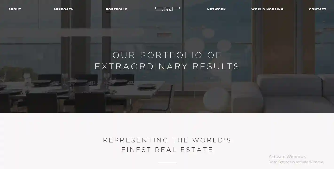 Luxury real estate portfolio page