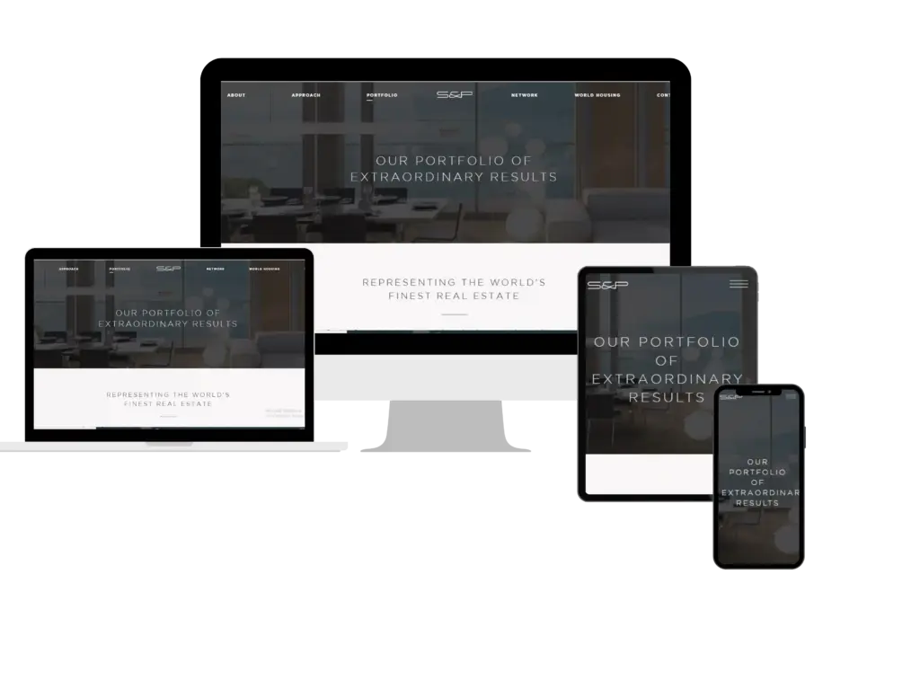 Responsive real estate website on multiple devices