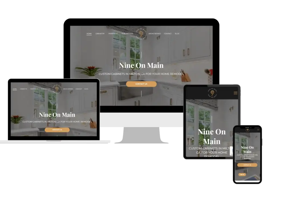 “Nine On Main responsive website on devices”