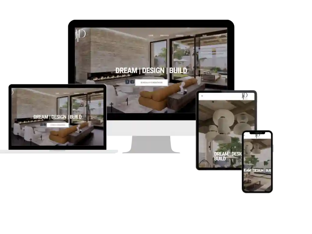 Responsive interior design website mockup