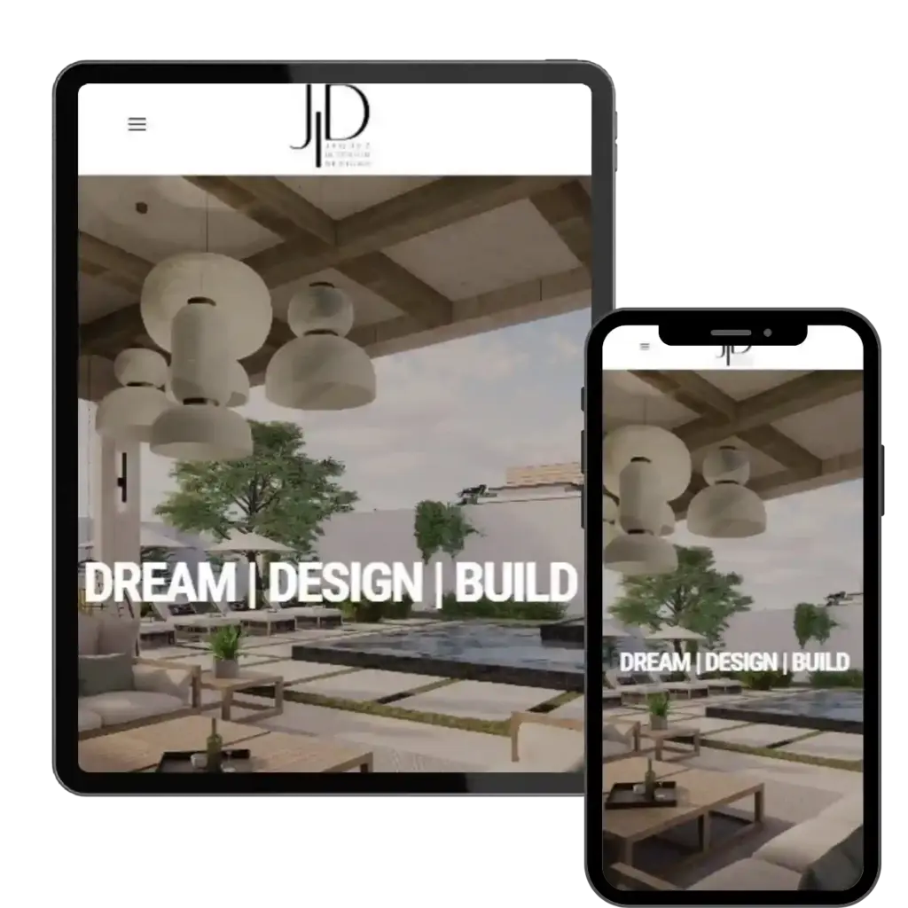 Responsive design-build website on tablet and phone