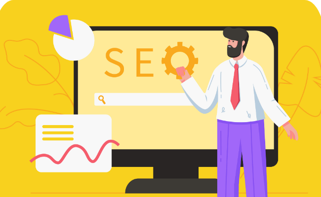 SEO (Search Engine Optimization) illustration.
