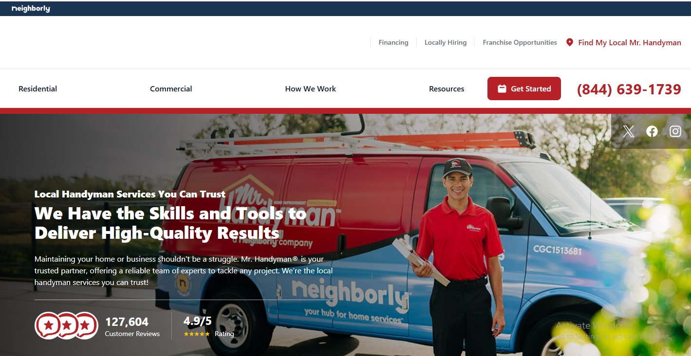 “Mr. Handyman service professional with van”