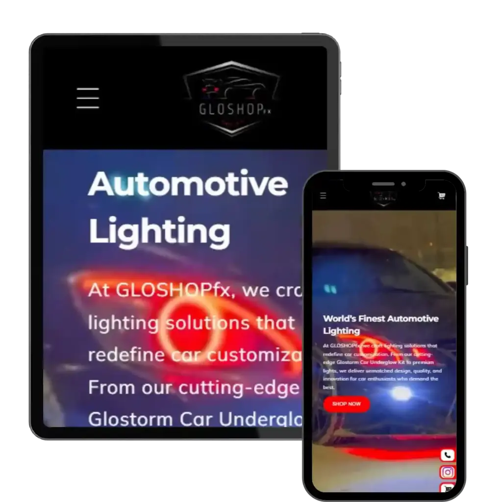 Mobile aur tablet par automotive lighting website