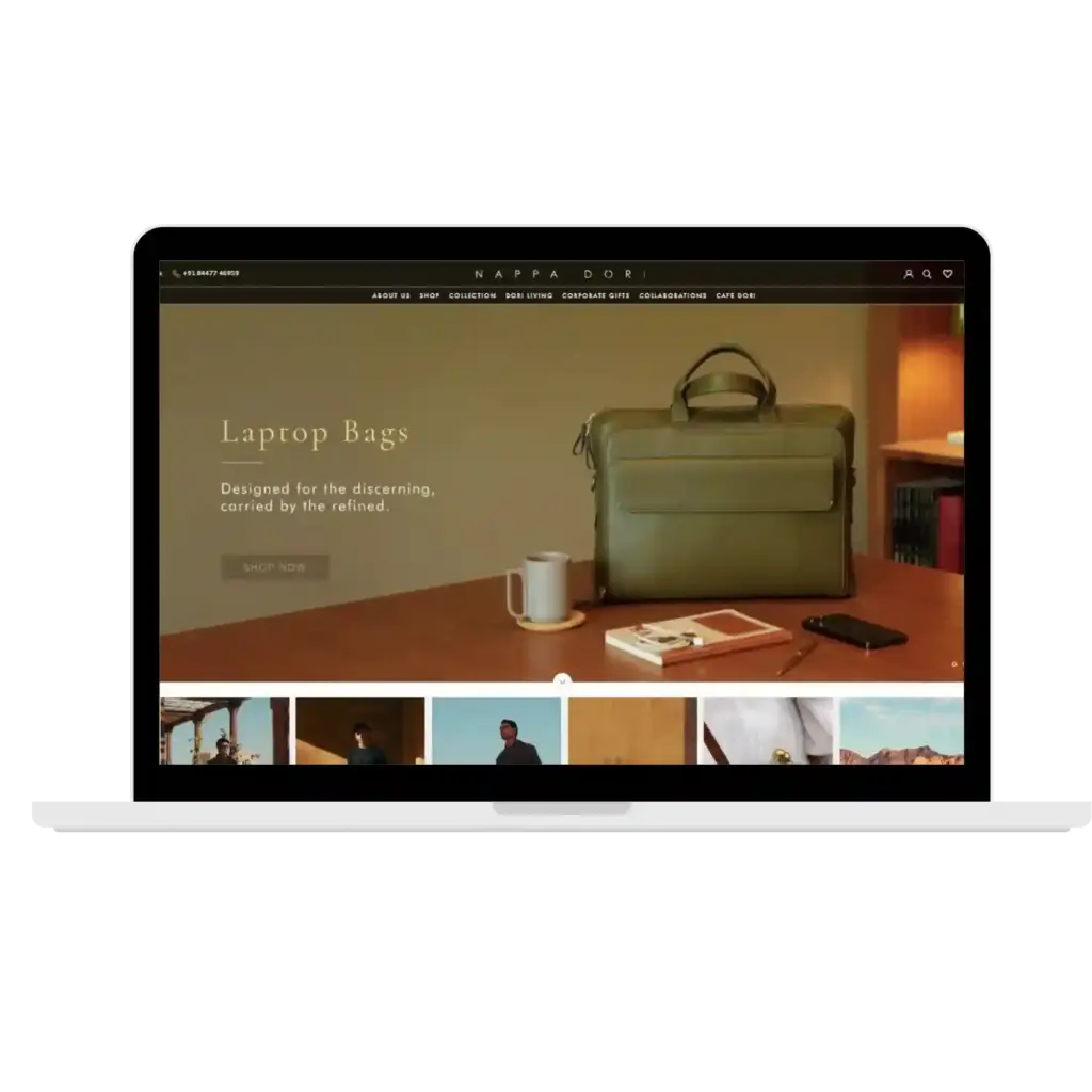 Nappa Dori laptop bag webpage
