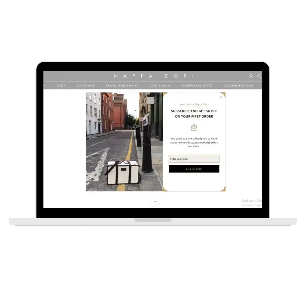 Nappa Dori website on laptop screen