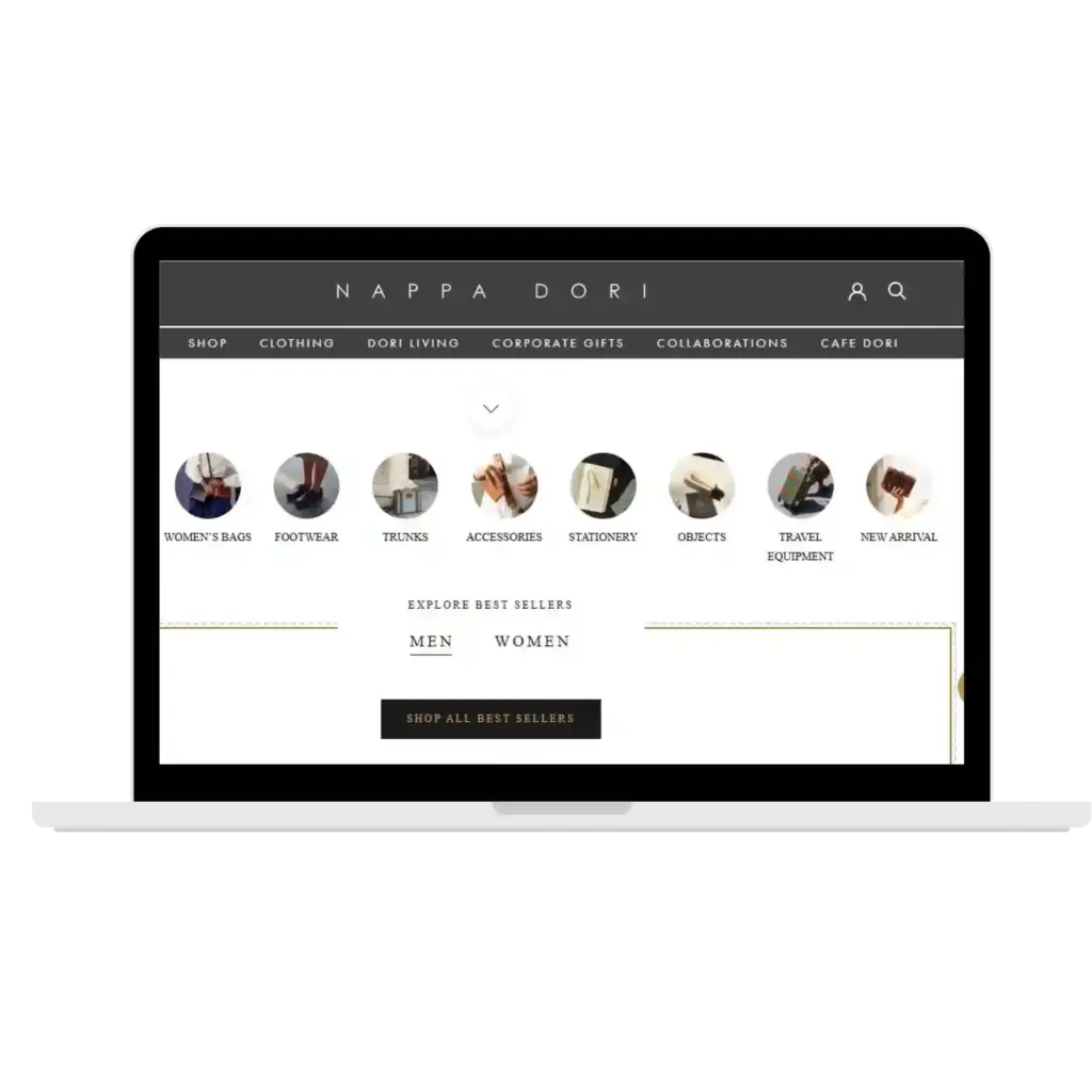 “Nappa Dori website on laptop screen”