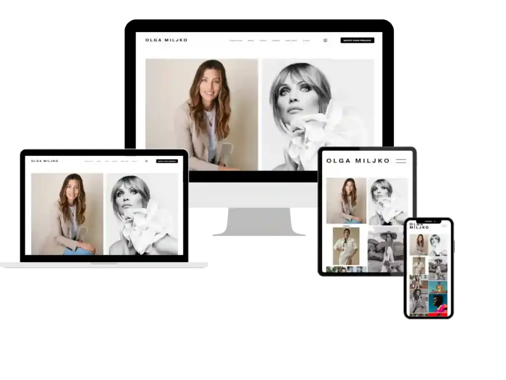 Olga Miljko portfolio website mockup