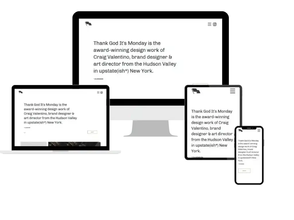 Responsive website mockup