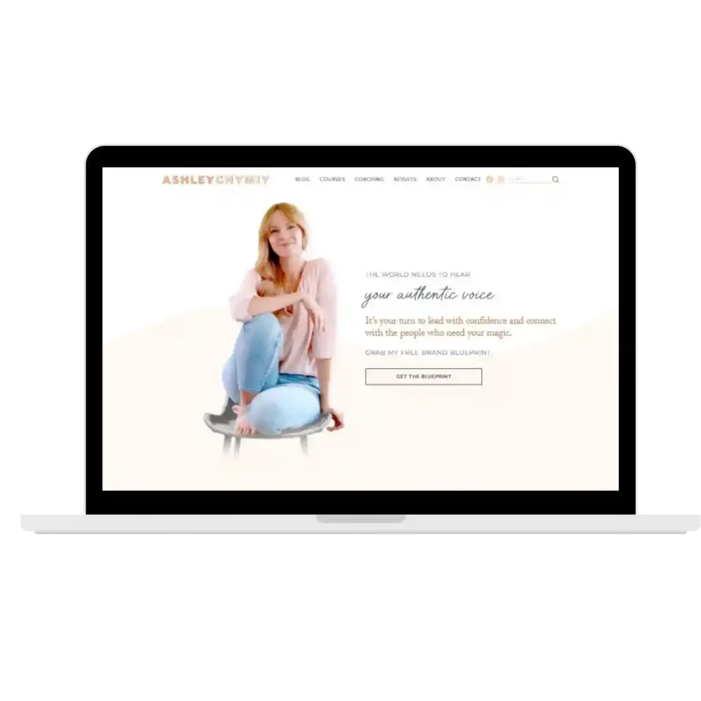 “Laptop par personal branding website homepage”