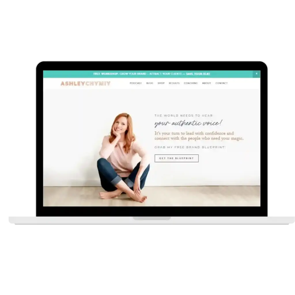 “Personal brand website on laptop screen”