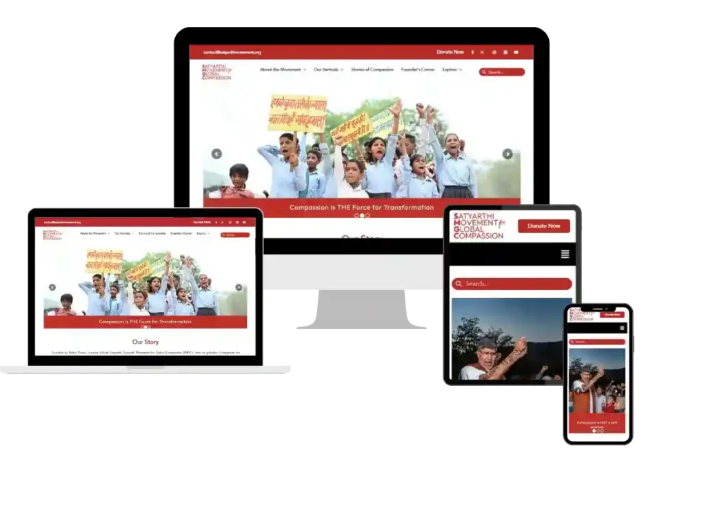 Satyarthi Movement responsive website on devices