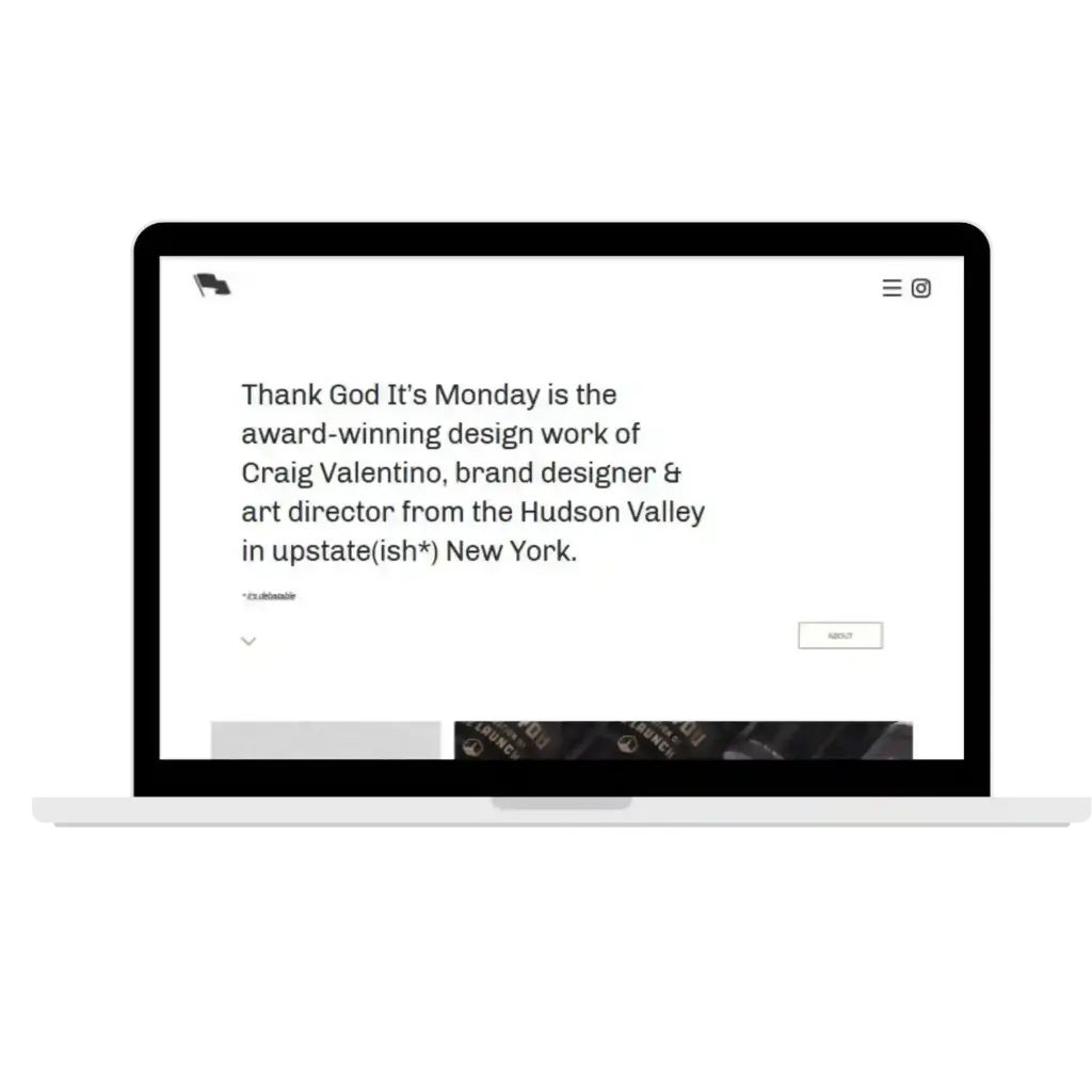 Laptop website homepage mockup