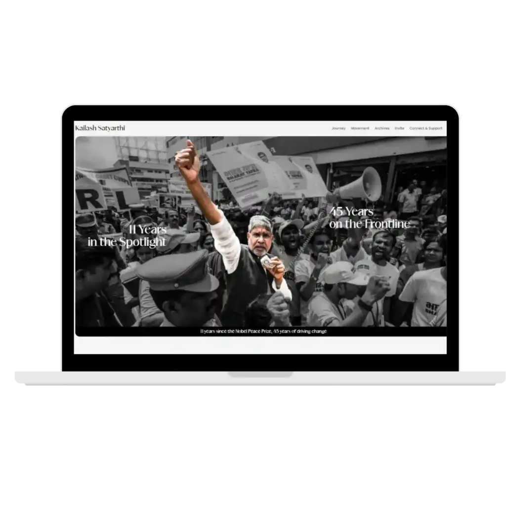 “Kailash Satyarthi movement website banner”