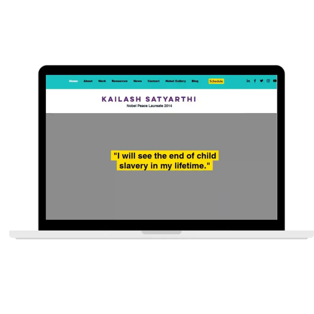 “Kailash Satyarthi website quote banner”