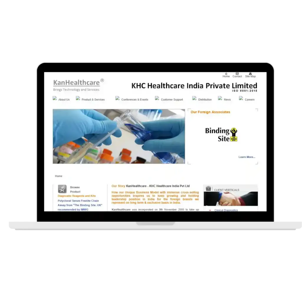 KHC Healthcare India website