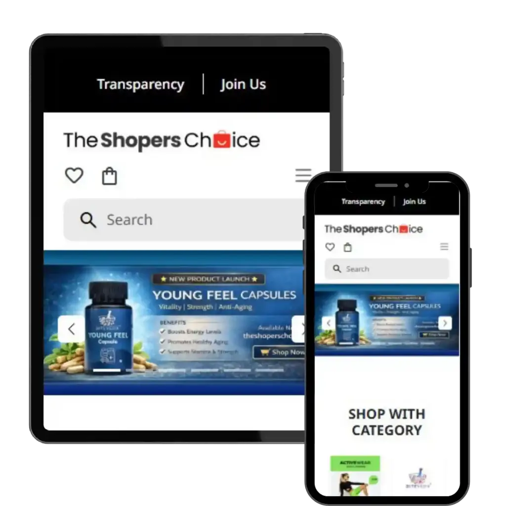 Mobile-friendly shopping website
