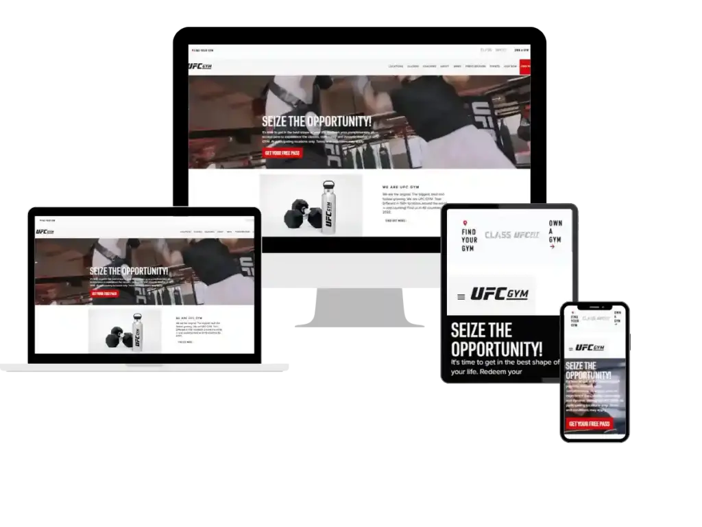 UFC Gym responsive website display