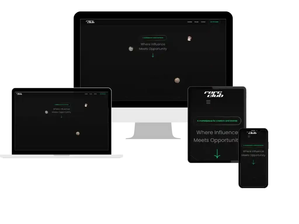 Responsive influencer marketplace website design