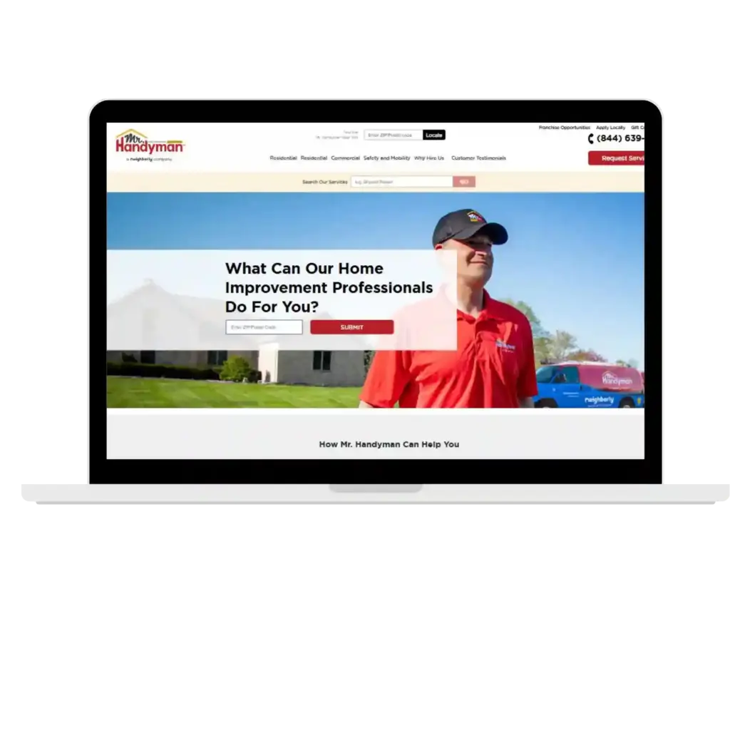 Mr. Handyman website homepage
