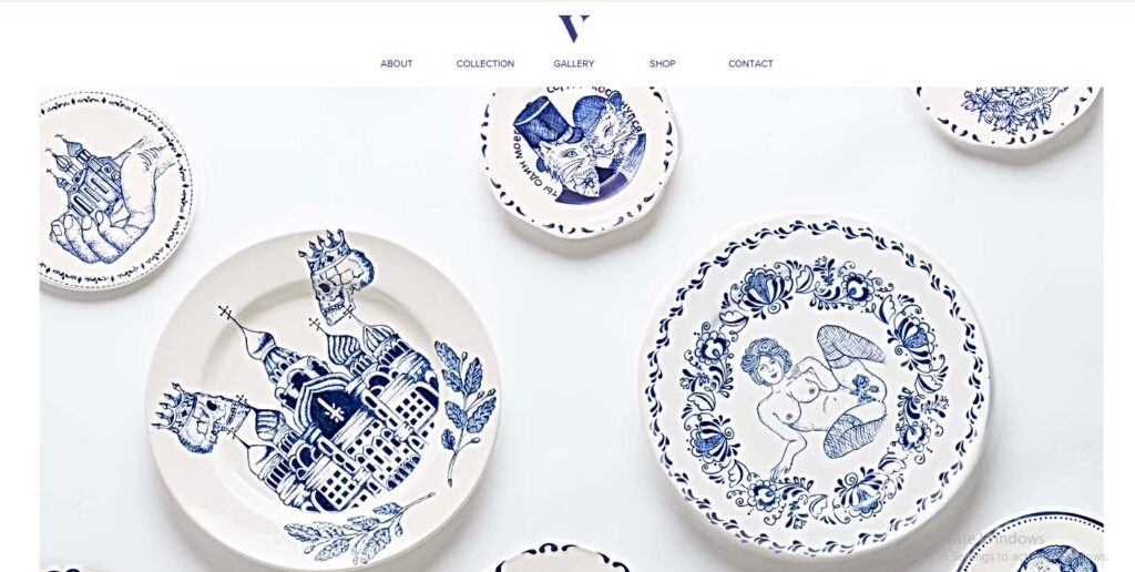 Blue ceramic plates design