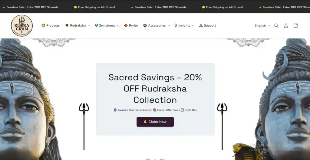 “Rudra Gram Rudraksha offer banner”