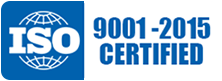 ISO 9001:2015 Certified badge.
